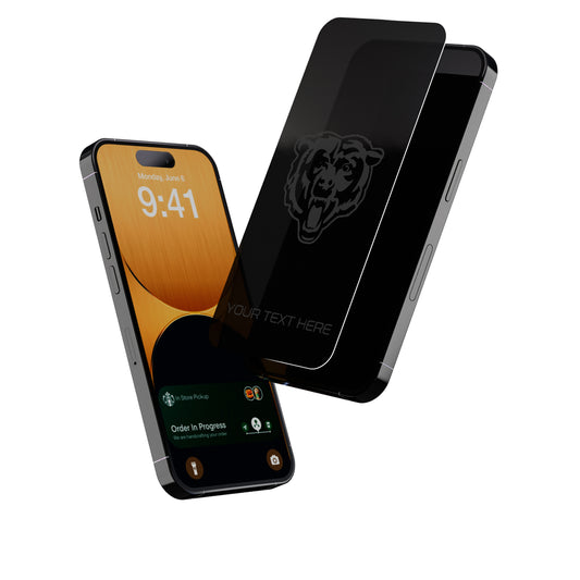 Keyscaper Chicago Bears Personalized iPhone Disappearing Logo Glass Screen Protector