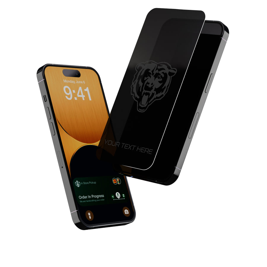 Keyscaper Chicago Bears Personalized iPhone Disappearing Logo Glass Screen Protector