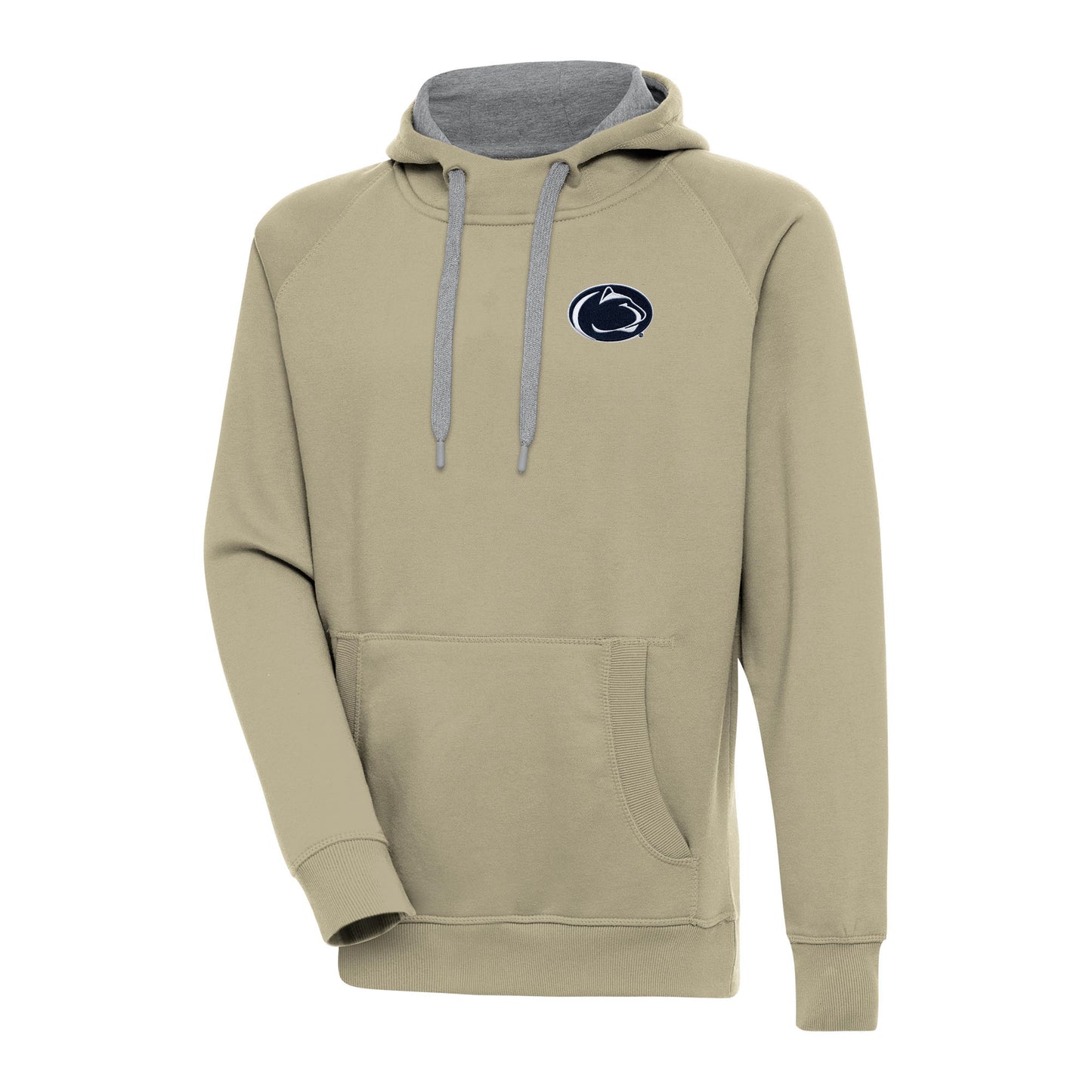 Men's Antigua  Khaki Penn State Nittany Lions Victory Raglan Pullover Hoodie