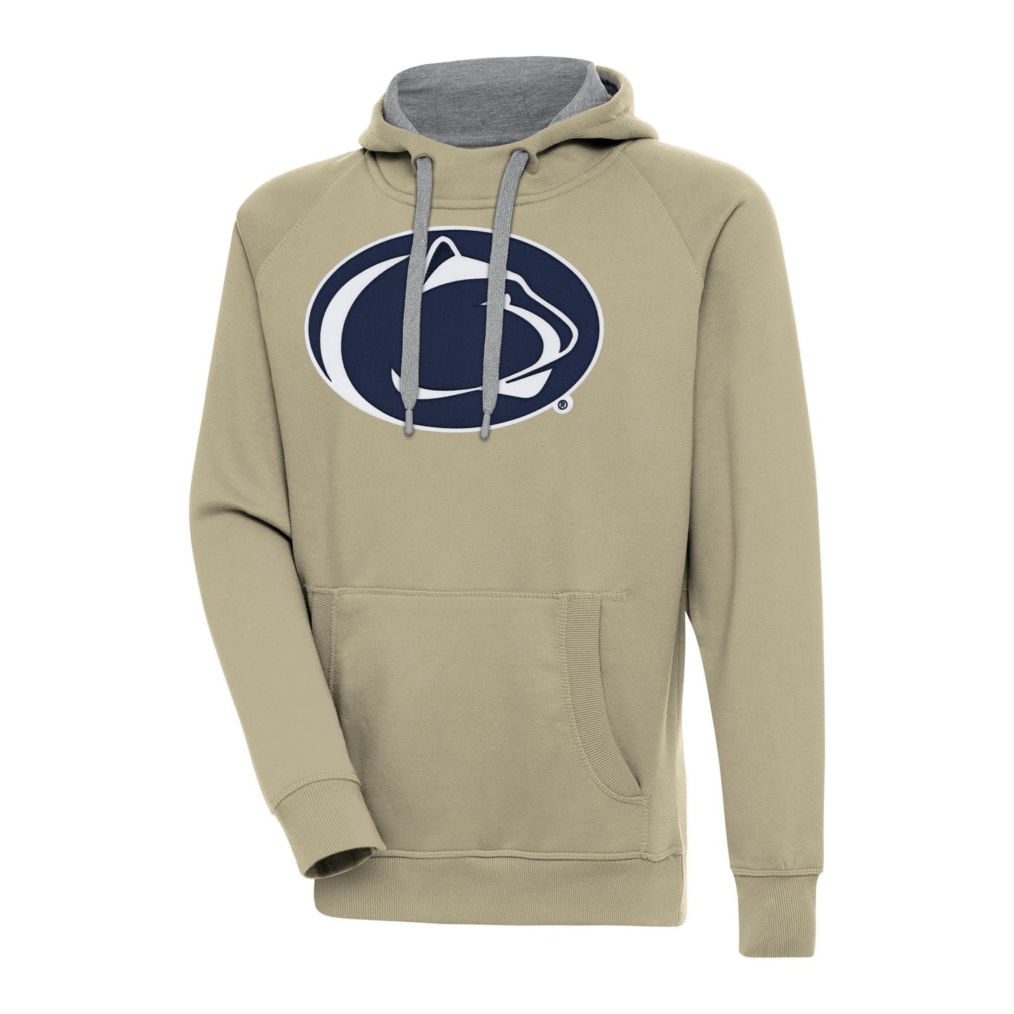 Men's Antigua  Khaki Penn State Nittany Lions Victory Raglan Pullover Hoodie