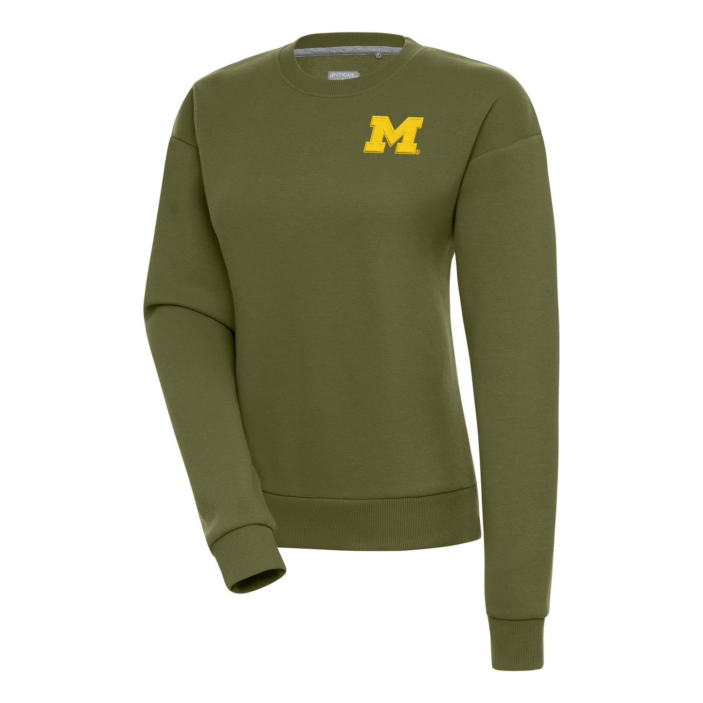 Women's Antigua  Olive Michigan Wolverines Victory Pullover Sweatshirt