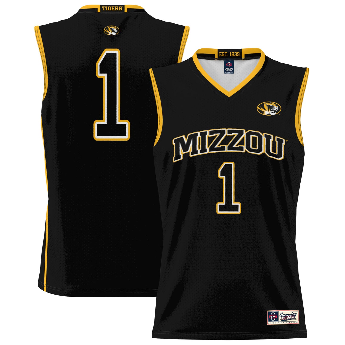 Unisex GameDay Greats #1 Black Missouri Tigers Lightweight Basketball Jersey