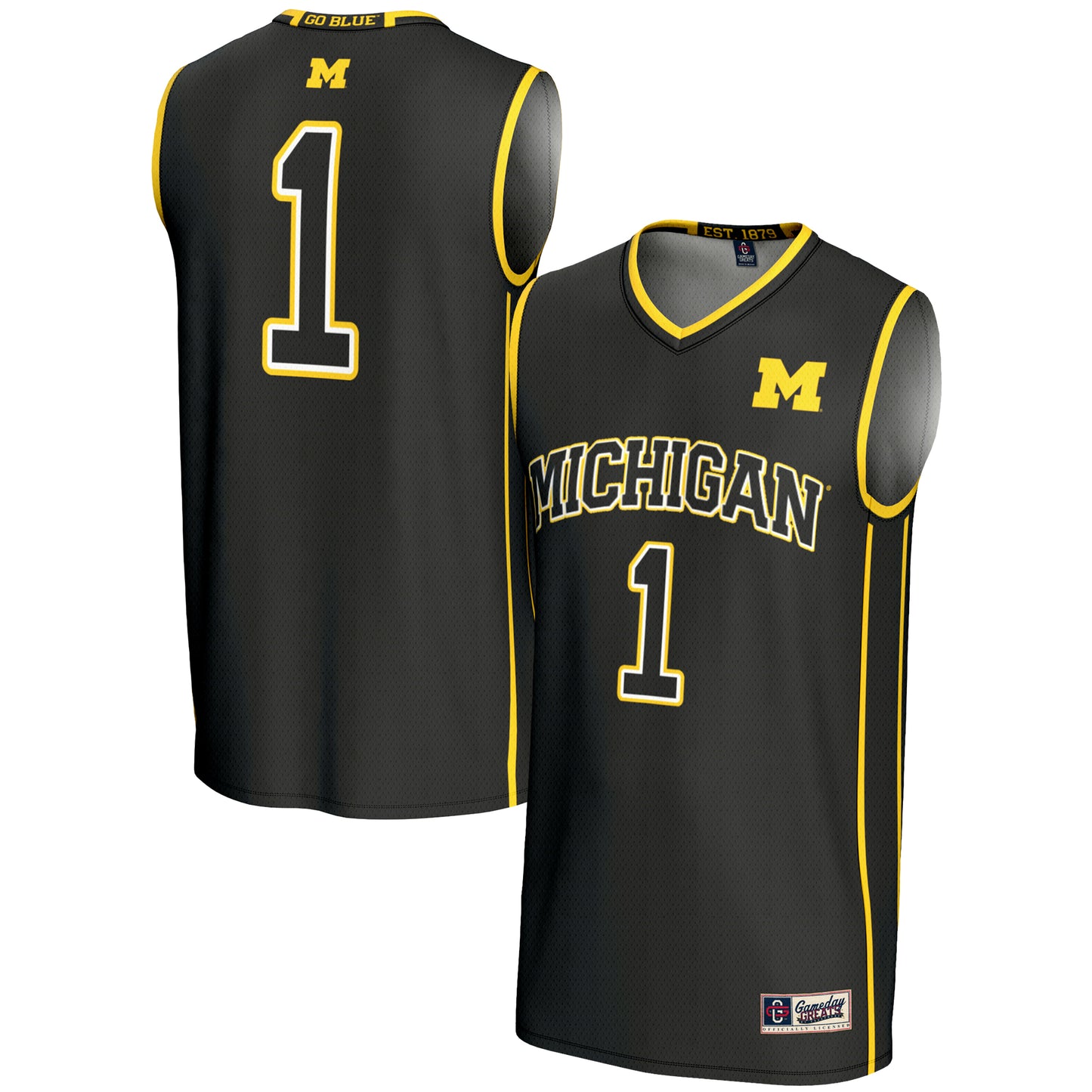 Unisex GameDay Greats #1 Black Michigan Wolverines Lightweight Basketball Jersey