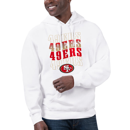 Unisex Starter White San Francisco 49ers Name Drop Logo Pullover Hoodie