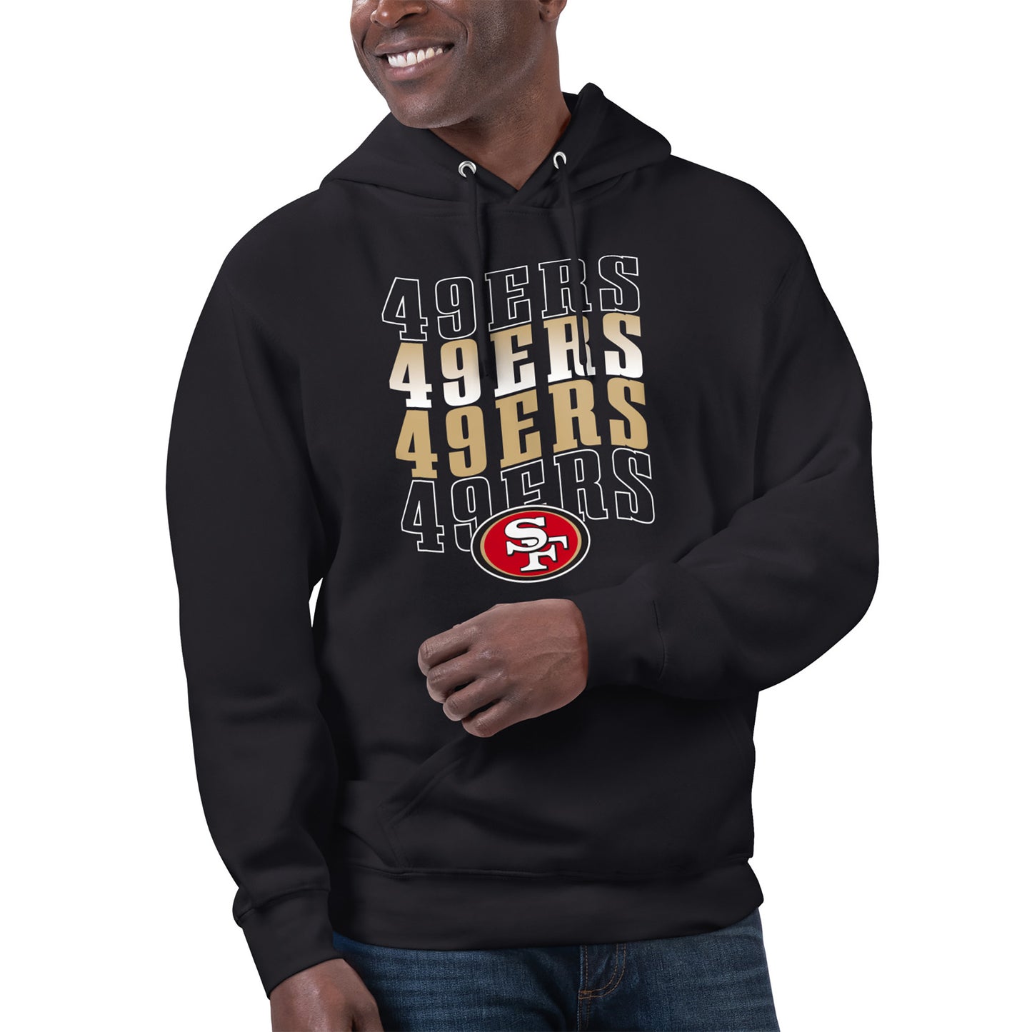 Unisex Starter Black San Francisco 49ers Name Drop Logo Pullover Hoodie