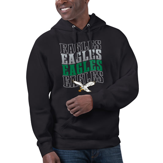 Unisex Starter Black Philadelphia Eagles Throwback Name Drop Pullover Hoodie