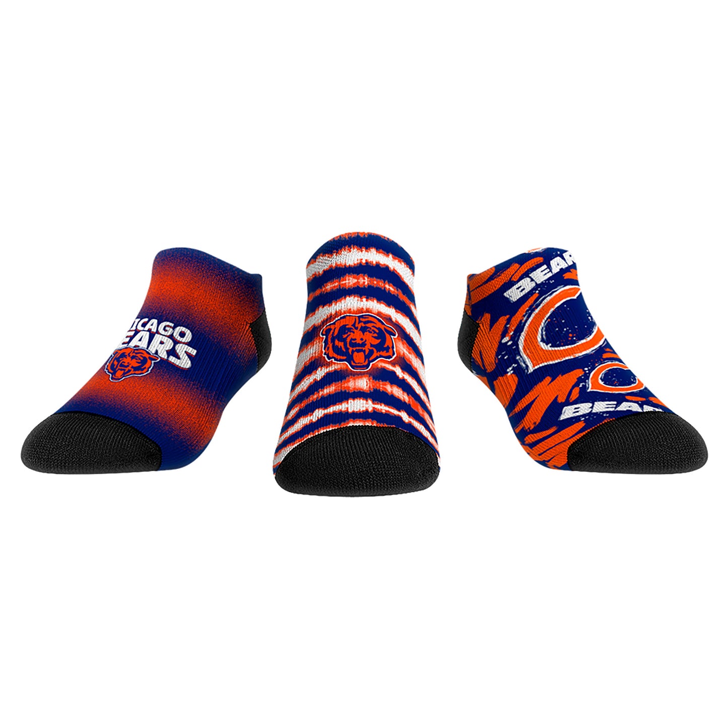 Unisex Rock Em Socks Chicago Bears Make Some Noise Three-Pack Low-Cut Socks Set