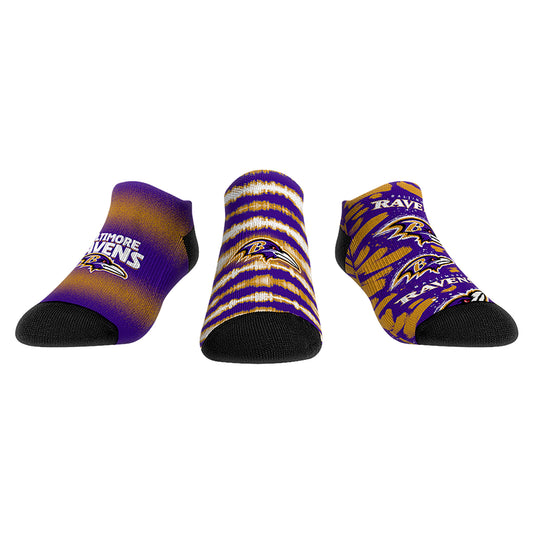 Unisex Rock Em Socks Baltimore Ravens Make Some Noise Three-Pack Low-Cut Socks Set