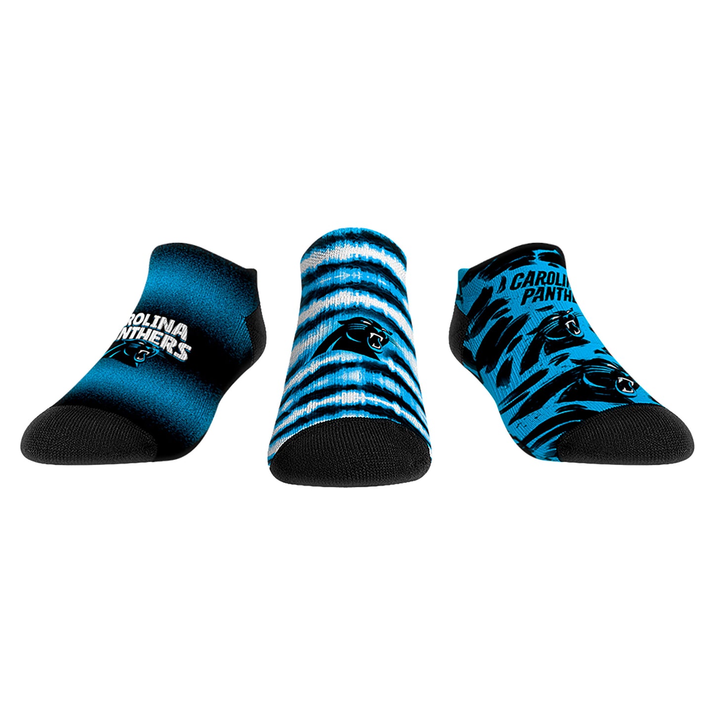 Unisex Rock Em Socks Carolina Panthers Make Some Noise Three-Pack Low-Cut Socks Set