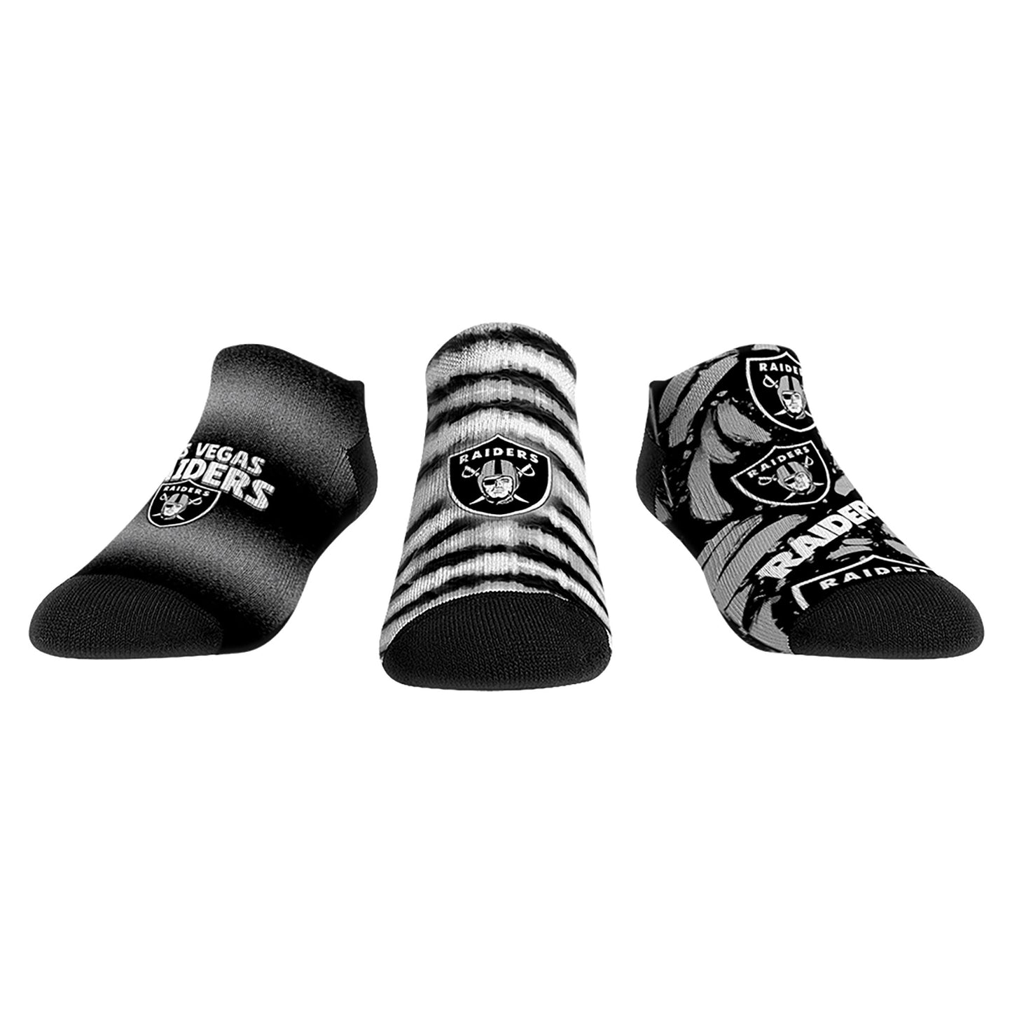 Unisex Rock Em Socks Las Vegas Raiders Make Some Noise Three-Pack Low-Cut Socks Set