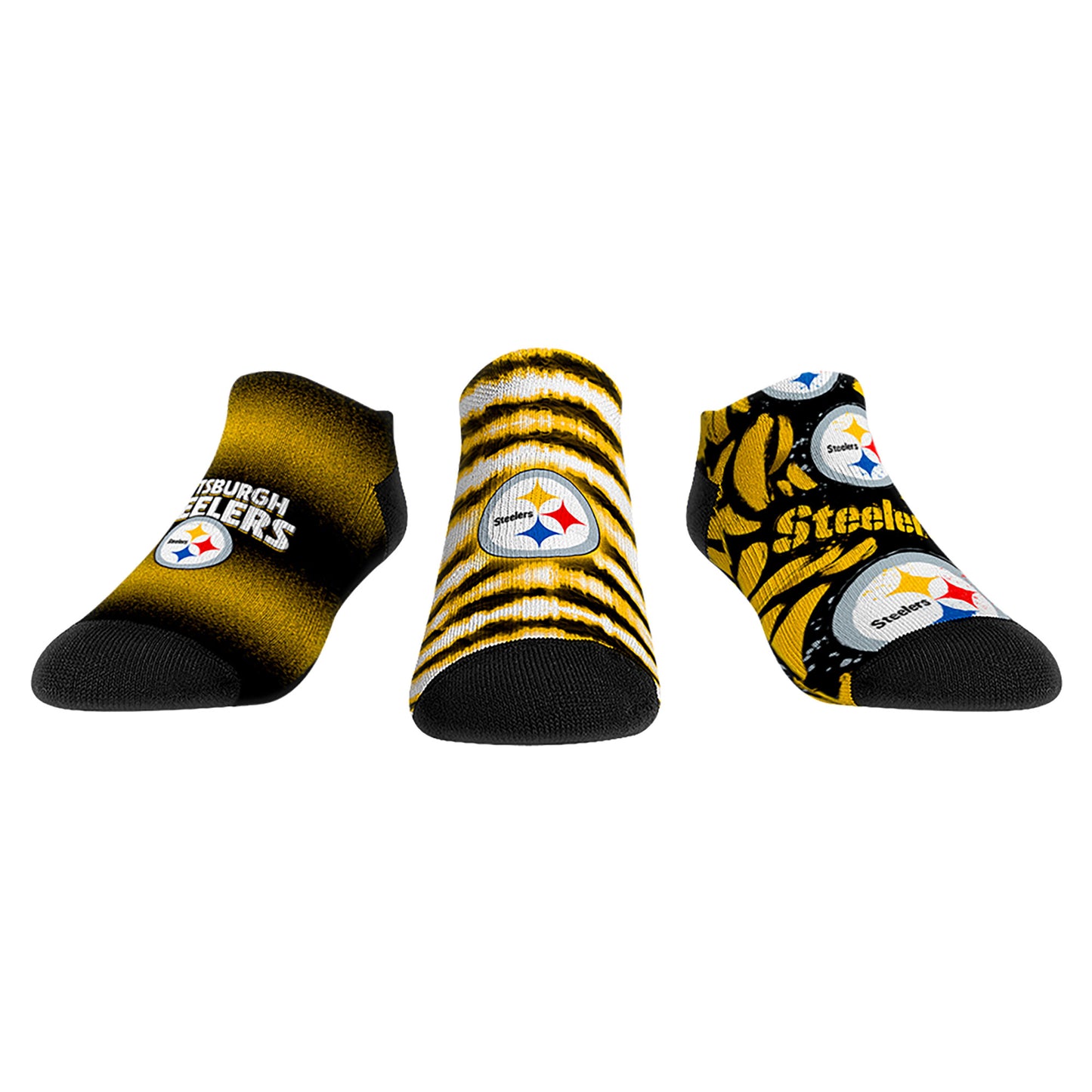 Unisex Rock Em Socks Pittsburgh Steelers Make Some Noise Three-Pack Low-Cut Socks Set