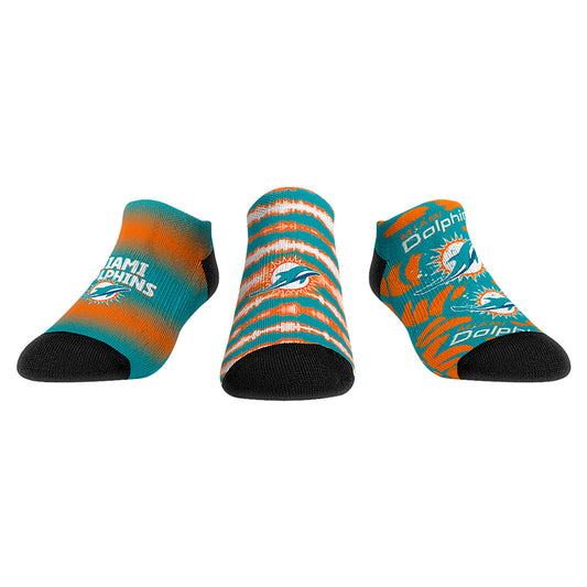 Unisex Rock Em Socks Miami Dolphins Make Some Noise Three-Pack Low-Cut Socks Set