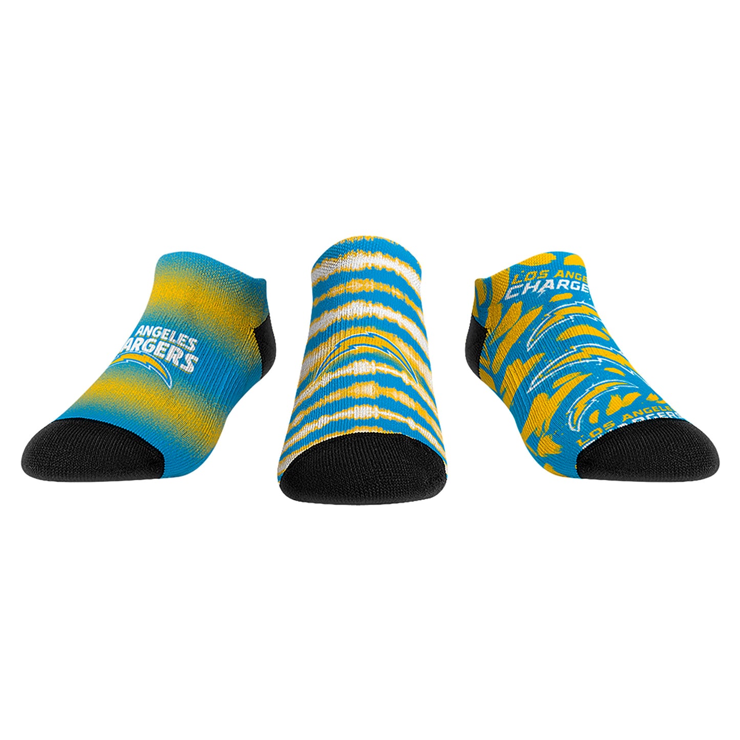Unisex Rock Em Socks Los Angeles Chargers Make Some Noise Three-Pack Low-Cut Socks Set
