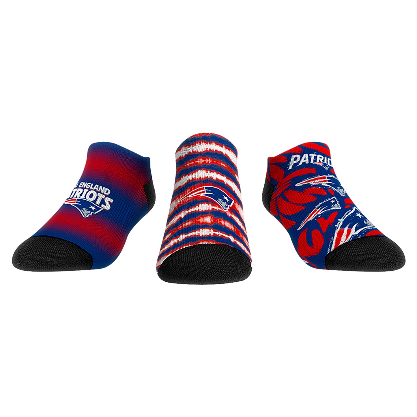 Unisex Rock Em Socks New England Patriots Make Some Noise Three-Pack Low-Cut Socks Set