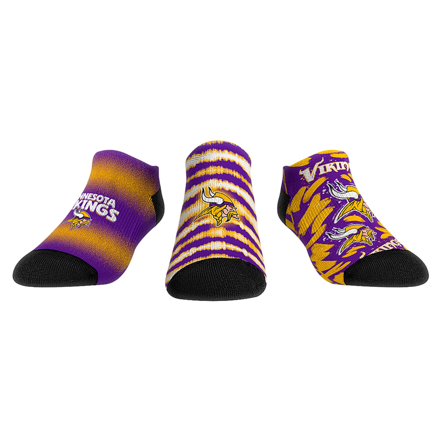 Unisex Rock Em Socks Minnesota Vikings Make Some Noise Three-Pack Low-Cut Socks Set