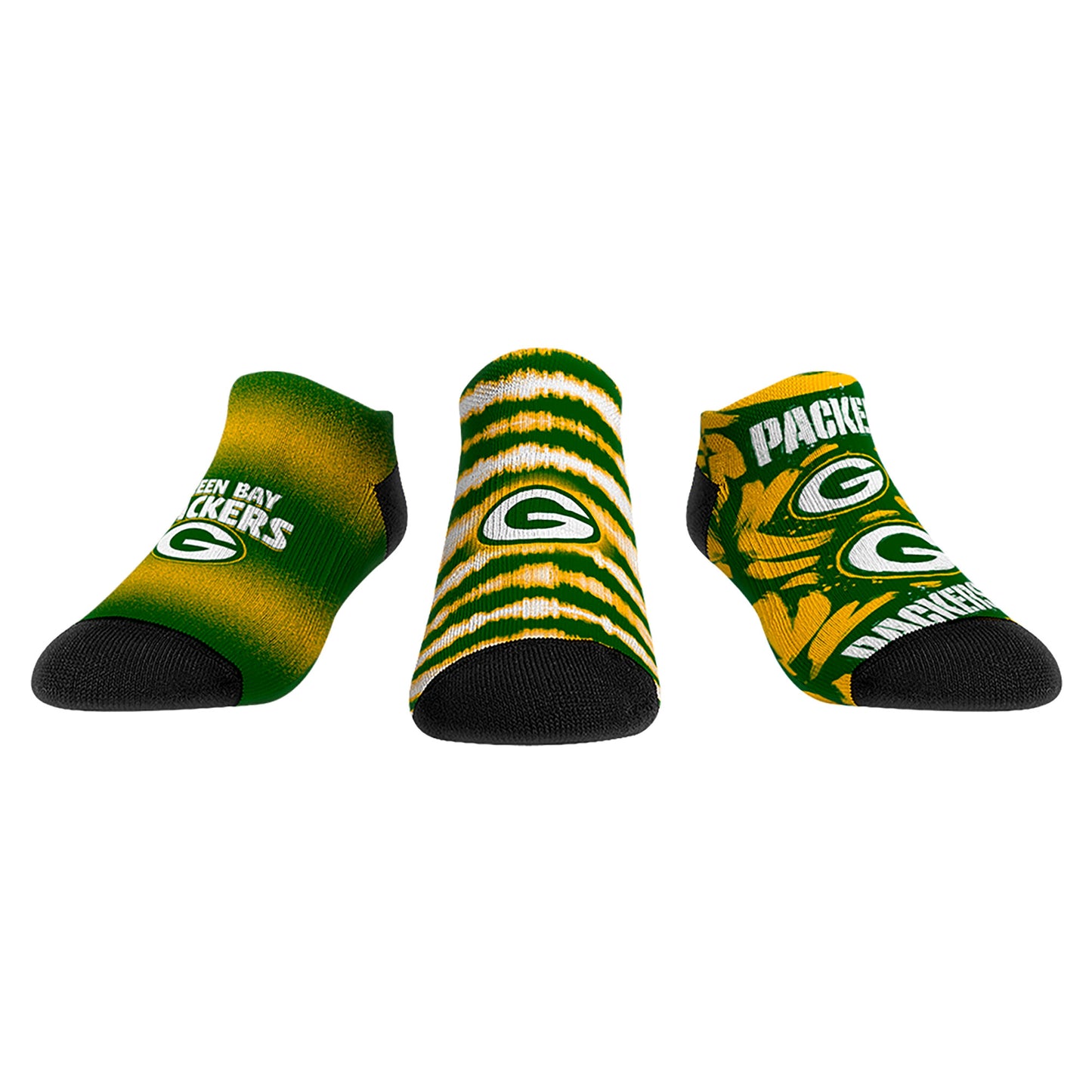 Youth Rock Em Socks Green Bay Packers Make Some Noise Three-Pack Low-Cut Socks Set