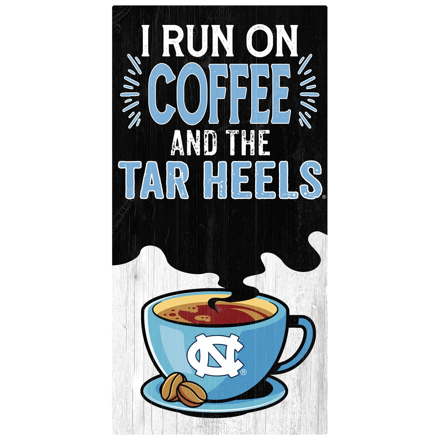 North Carolina Tar Heels 6" x 12" Coffee Wall Art