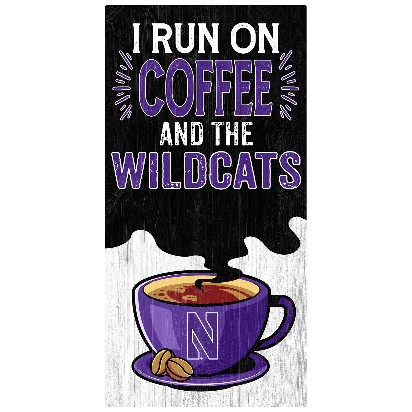 Northwestern Wildcats 6" x 12" Coffee Wall Art