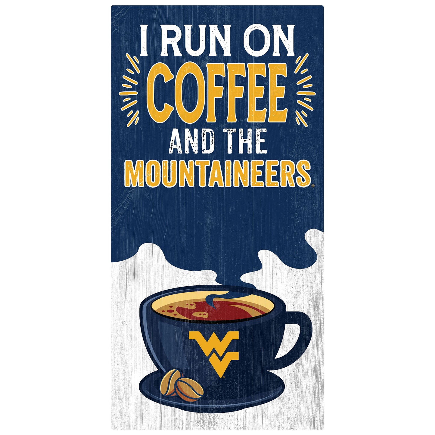 West Virginia Mountaineers 6" x 12" Coffee Wall Art