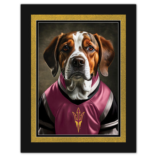 Arizona State Sun Devils 12'' x 16'' Framed Dog In Jersey Print