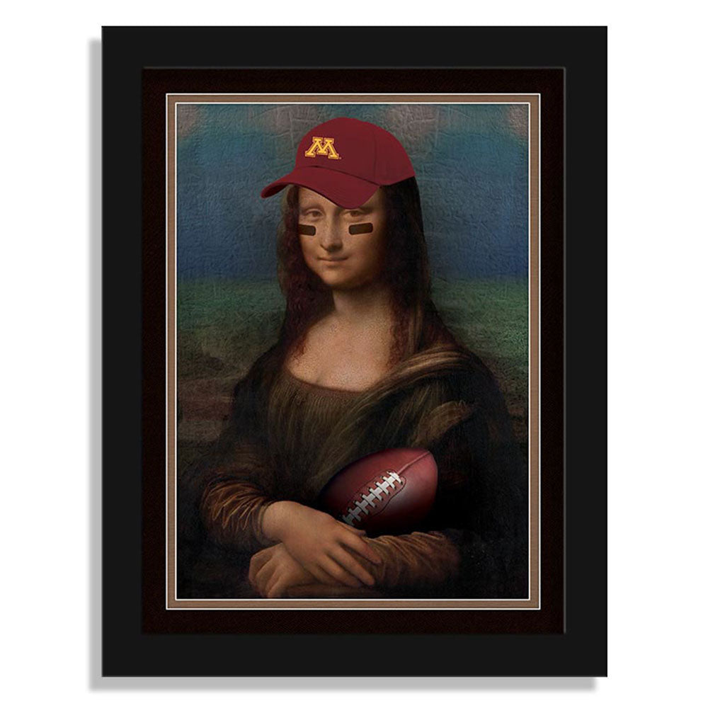 Minnesota Golden Gophers 12" x 16" Mona Lisa Fan Framed Fine Art Print