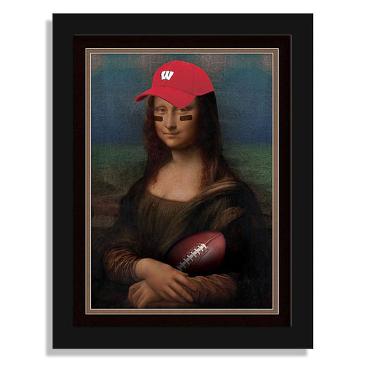 Wisconsin Badgers 12" x 16" Mona Lisa Fan Framed Fine Art Print