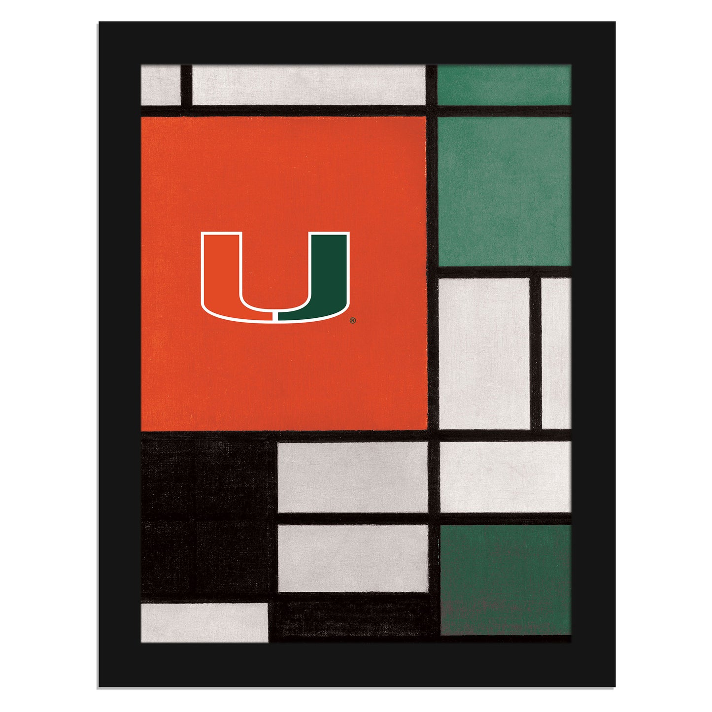 Miami Hurricanes 12" x 16" Team Composition Framed Fine Art Print