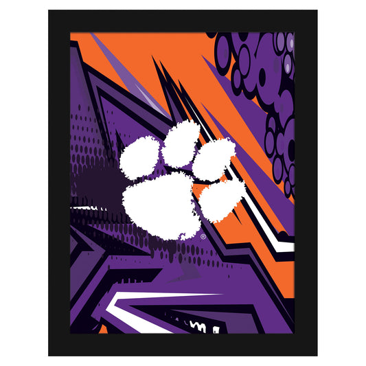 Clemson Tigers 12" x 16" Team Comic Framed Art Print