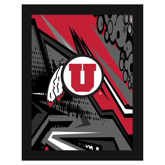 Utah Utes 12" x 16" Team Comic Framed Art Print