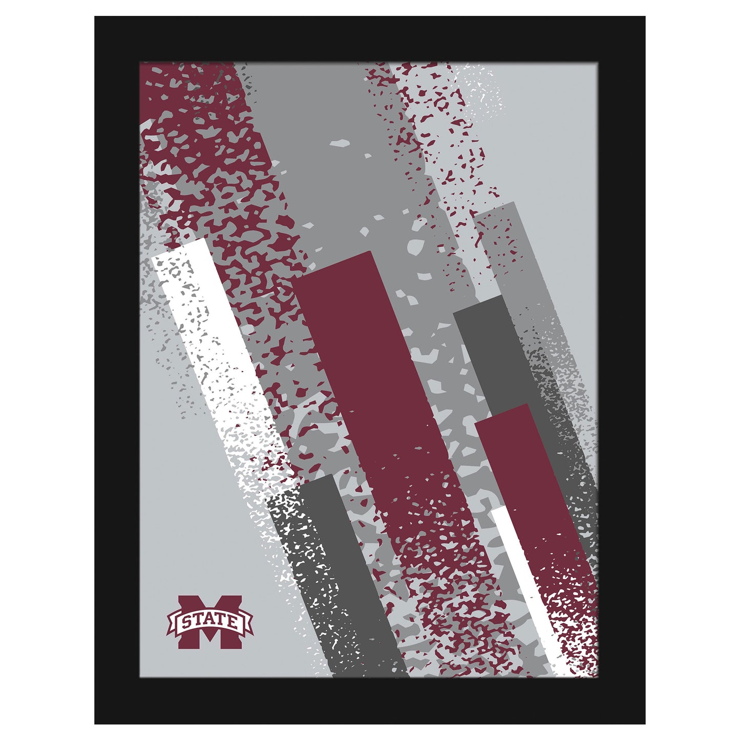 Mississippi State Bulldogs 12" x 16" Team Color Framed Art Print