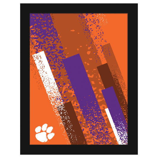 Clemson Tigers 12" x 16" Team Color Framed Art Print