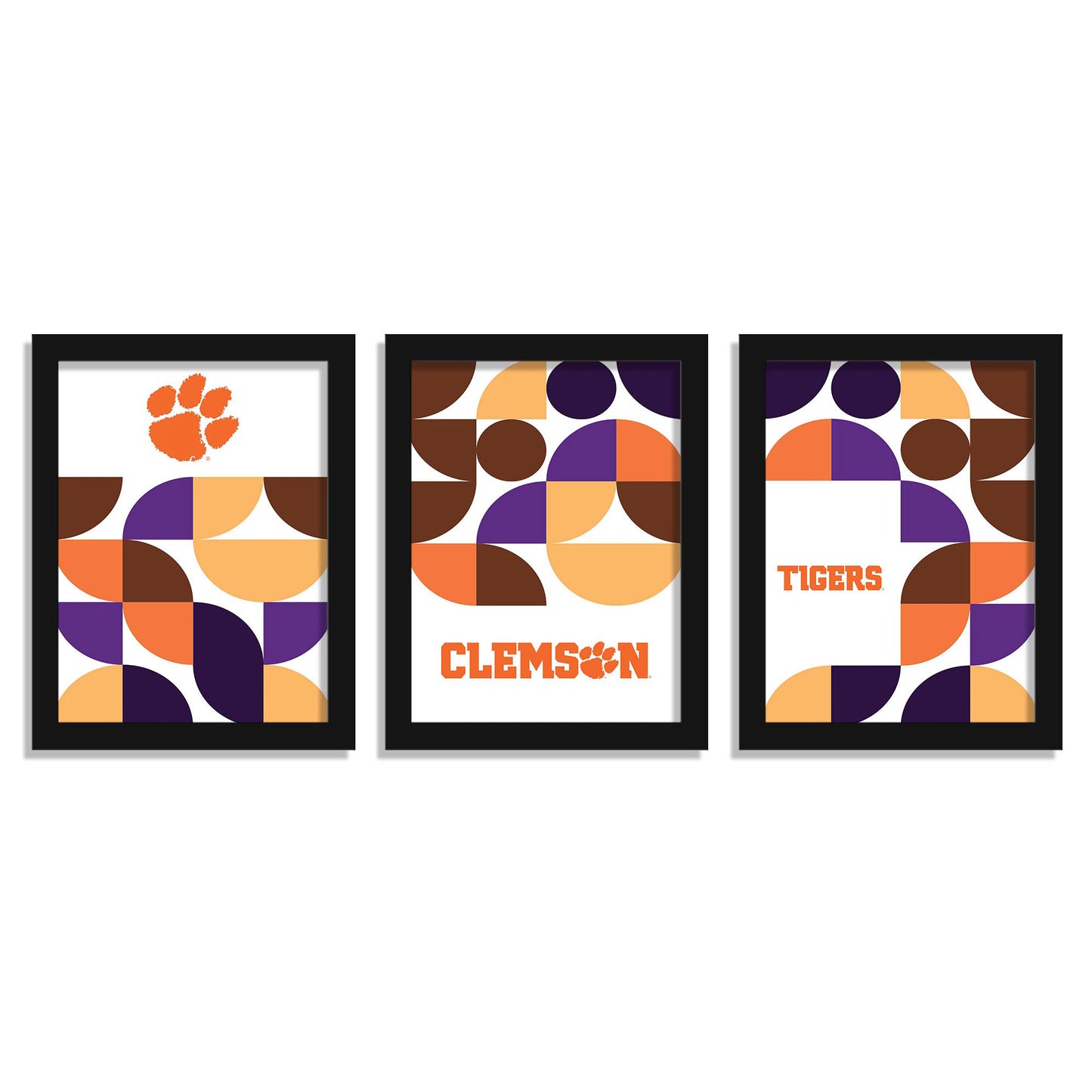 Clemson Tigers 12" x 16" Framed Minimalist Print Set