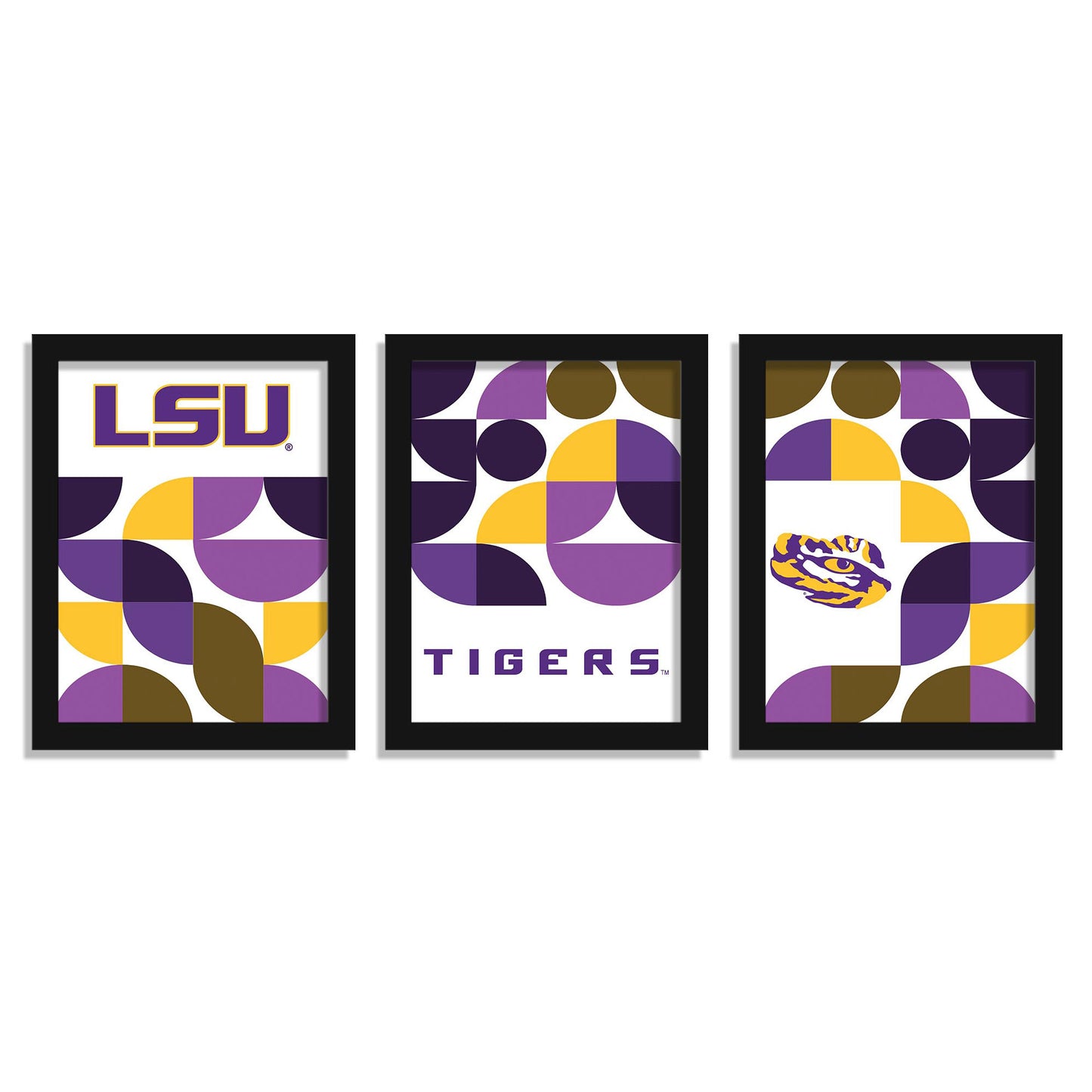 LSU Tigers 12" x 16" Framed Minimalist Print Set
