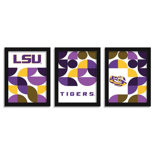 LSU Tigers 12" x 16" Framed Minimalist Print Set