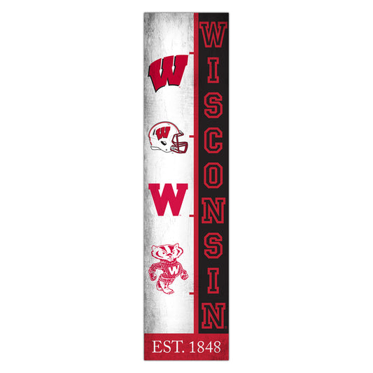 Wisconsin Badgers 6" x 24" Progression Wood Sign