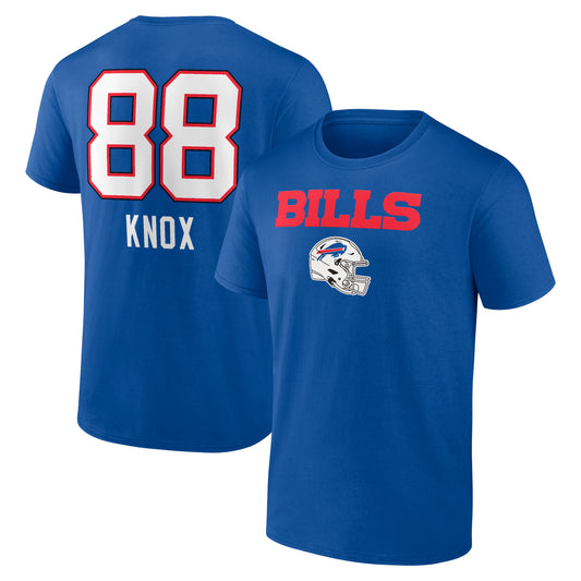 Men's Dawson Knox Royal Buffalo Bills Team Wordmark Player Name & Number T-Shirt