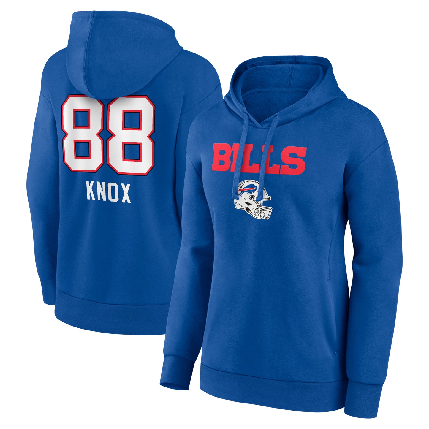 Women's Dawson Knox Royal Buffalo Bills Team Wordmark Player Name & Number Pullover Hoodie