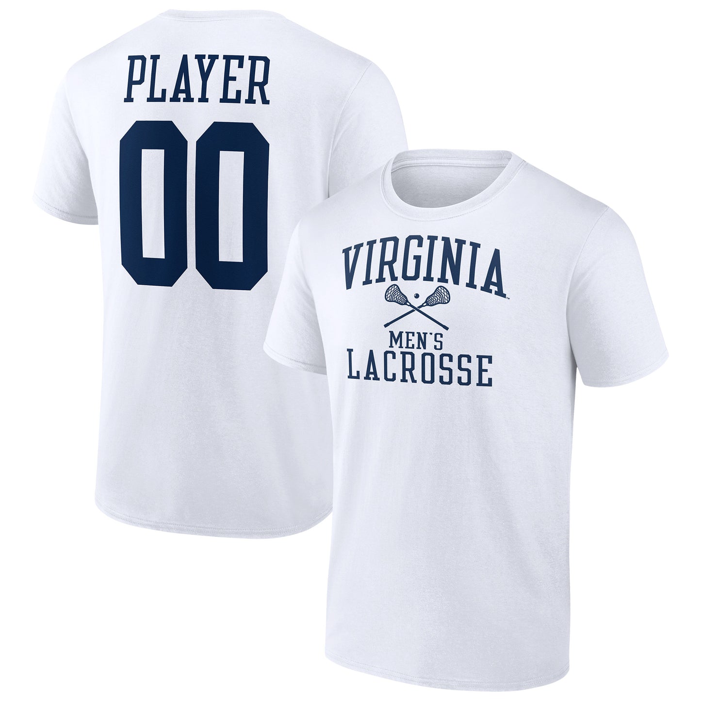 Men's  White Virginia Cavaliers Men's Lacrosse Pick-A-Player NIL Gameday Tradition T-Shirt