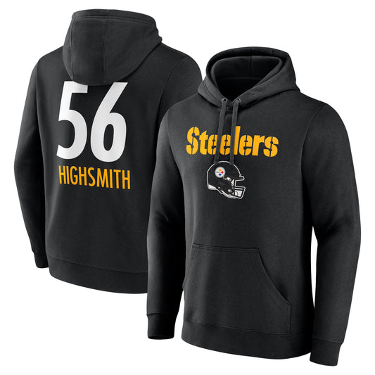 Men's Alex Highsmith Black Pittsburgh Steelers Team Wordmark Player Name & Number Pullover Hoodie