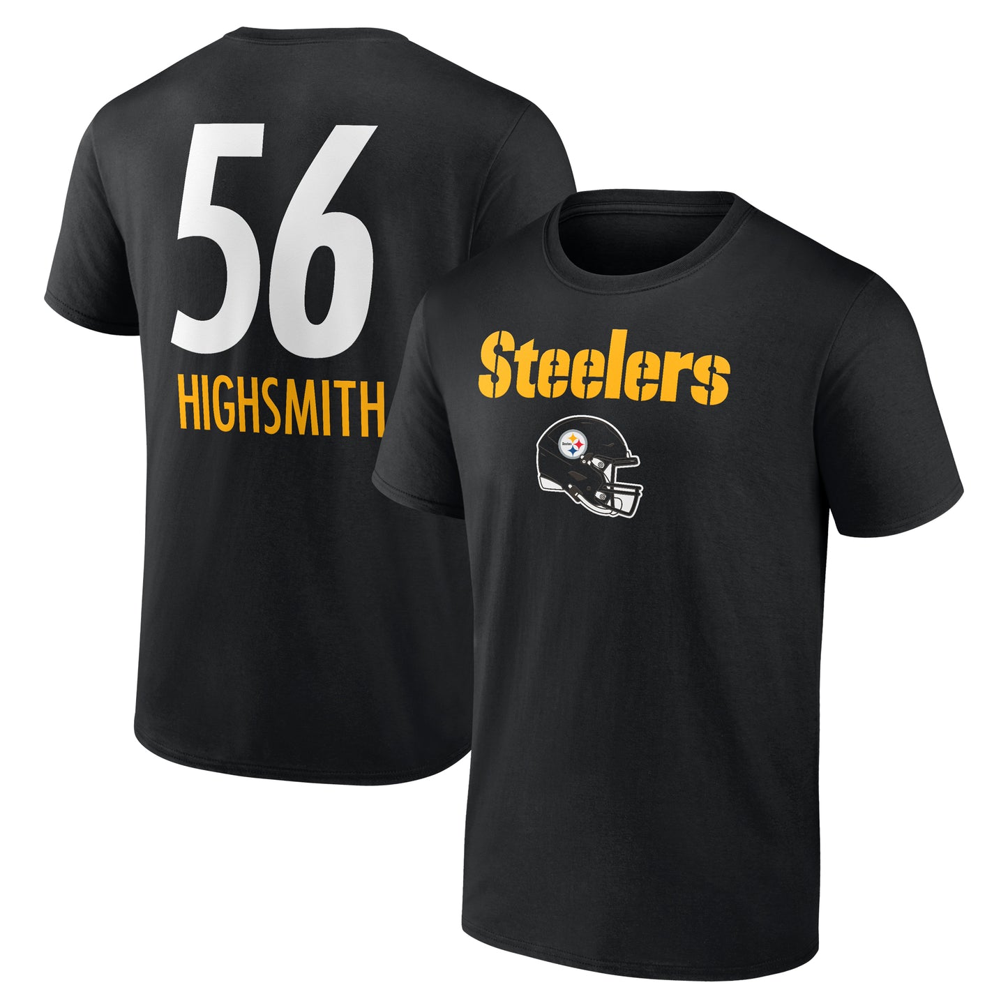 Men's Alex Highsmith Black Pittsburgh Steelers Team Wordmark Player Name & Number T-Shirt