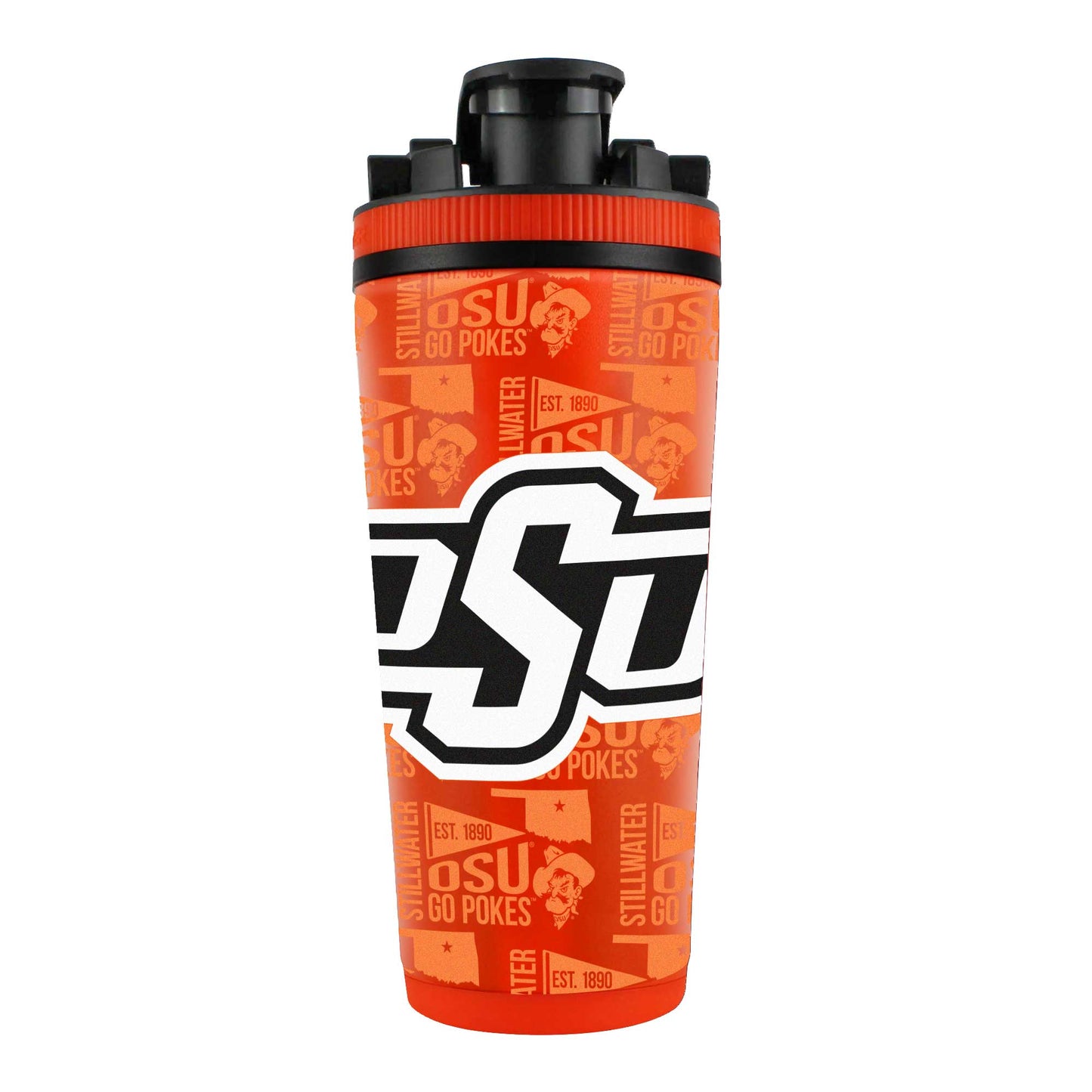 WinCraft Oklahoma State Cowboys 26oz. 4D Stainless Steel Ice Shaker Bottle