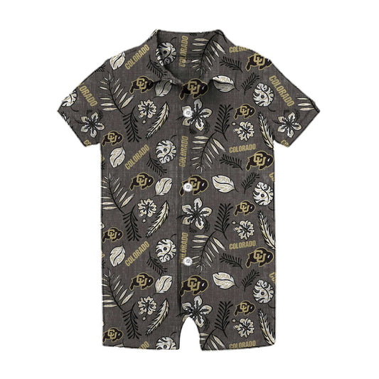 Infant Wes & Willy Black Colorado Buffaloes Vintage Floral Romper