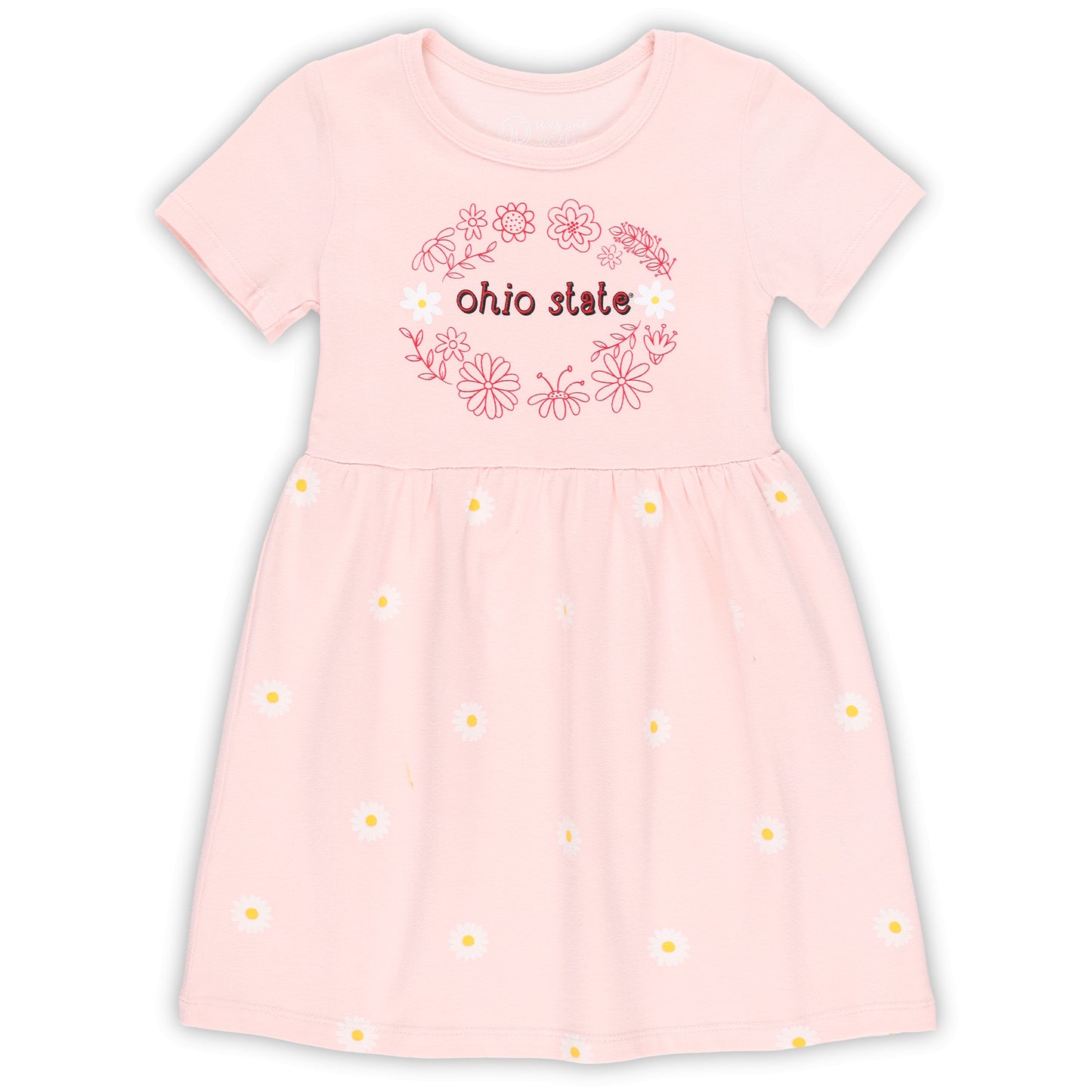 Girls Toddler Wes & Willy Pink Ohio State Buckeyes Daisy Dress