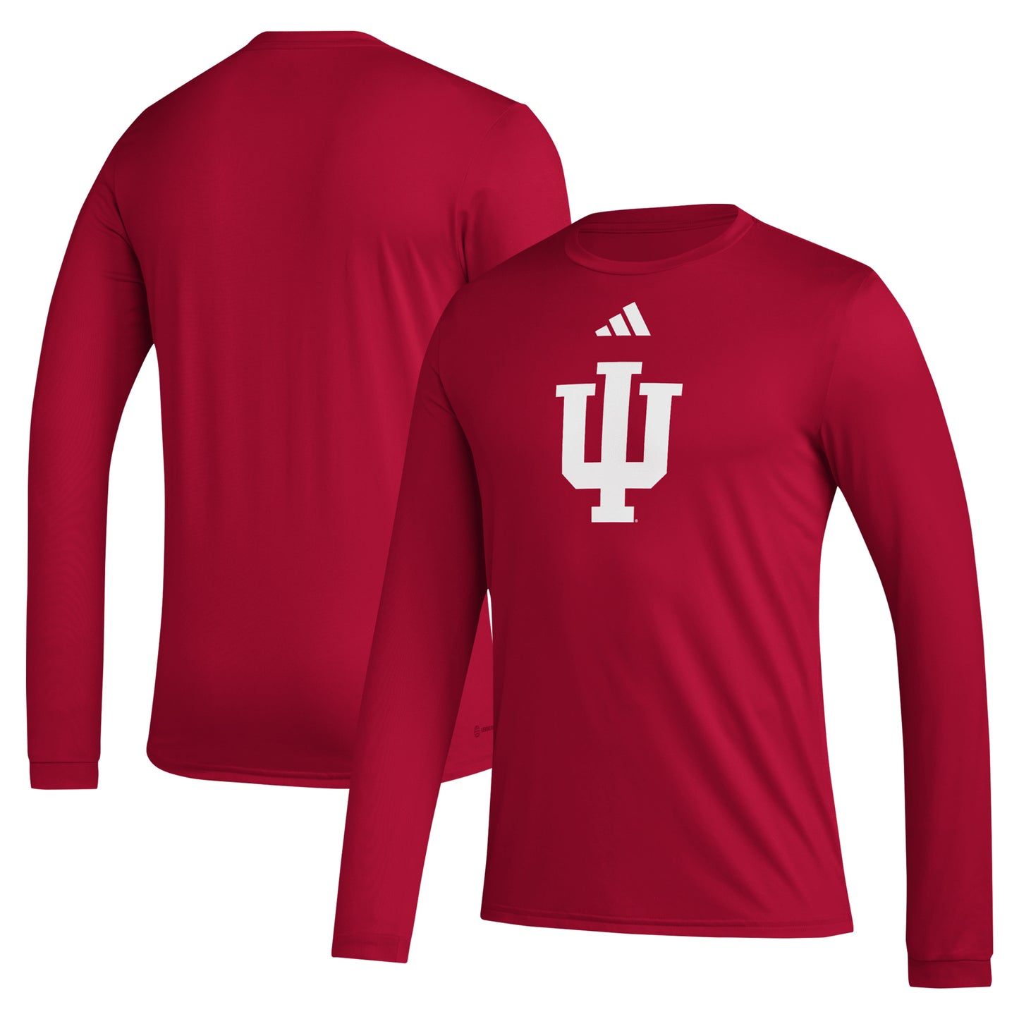 Men's adidas Crimson Indiana Hoosiers Primary Locker Logo Pre-Game Long Sleeve T-Shirt