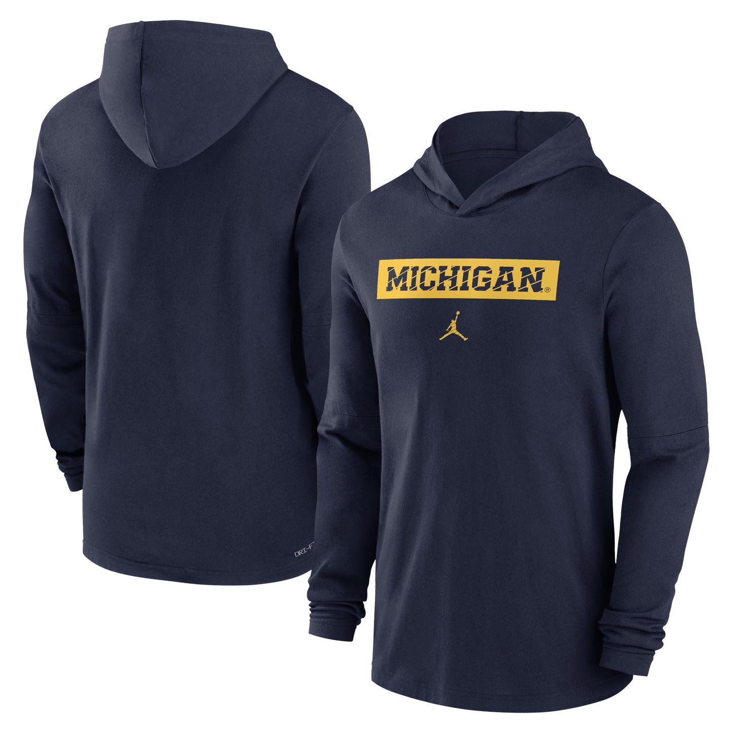 Men's Jordan Brand Navy Michigan Wolverines Sideline Hoodie Performance Long Sleeve T-Shirt