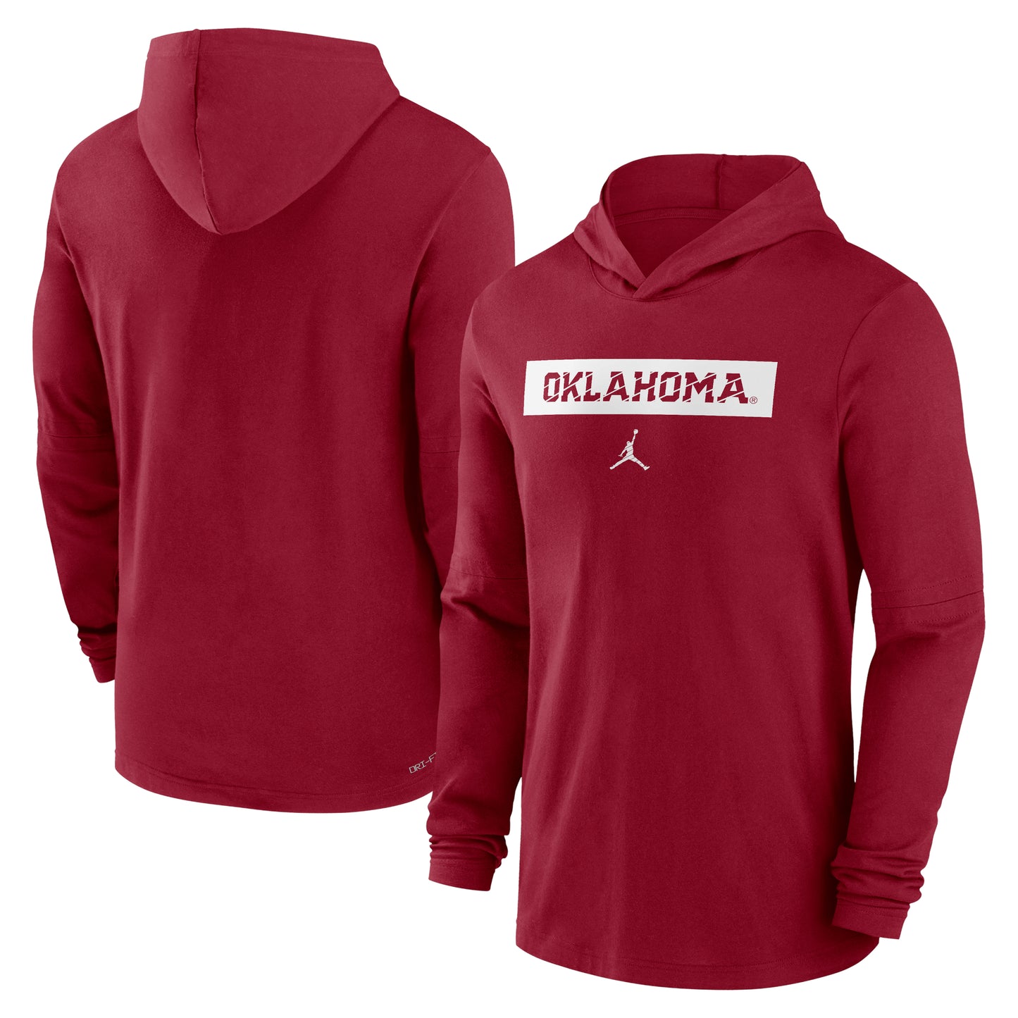 Men's Jordan Brand Crimson Oklahoma Sooners Sideline Hoodie Performance Long Sleeve T-Shirt