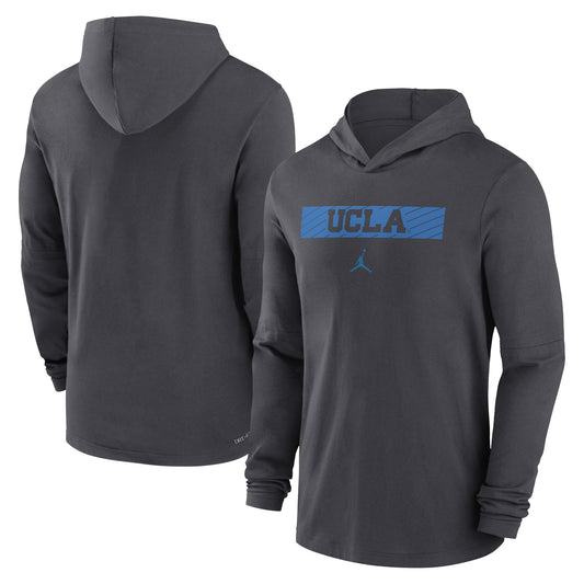 Men's Jordan Brand Anthracite UCLA Bruins Sideline Hoodie Performance Long Sleeve T-Shirt