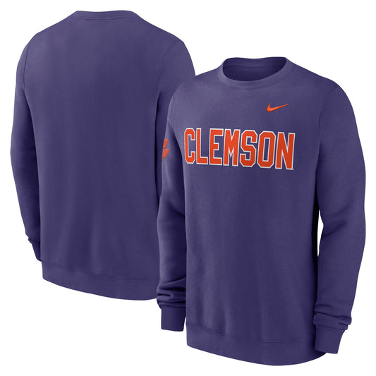 Men's Nike Purple Clemson Tigers 2024 Sideline Dabo Pullover Sweatshirt