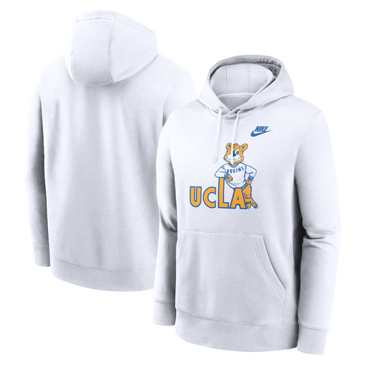 Men's Nike White UCLA Bruins Legacy Logo Club Fleece Pullover Hoodie