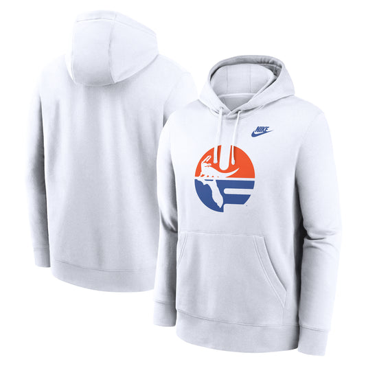 Men's Nike White Florida Gators Legacy Logo Club Fleece Pullover Hoodie